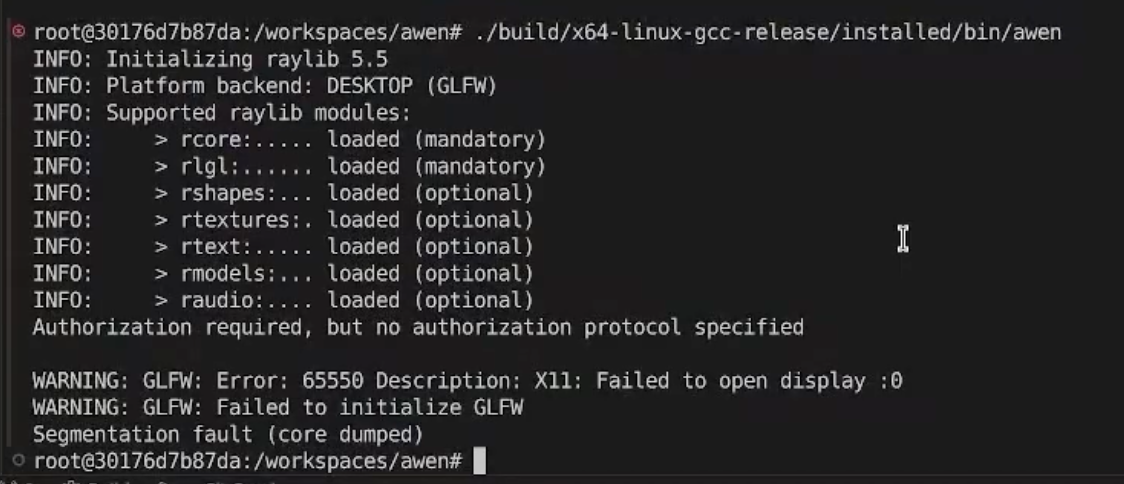 Awen crashing with an X11 segfault